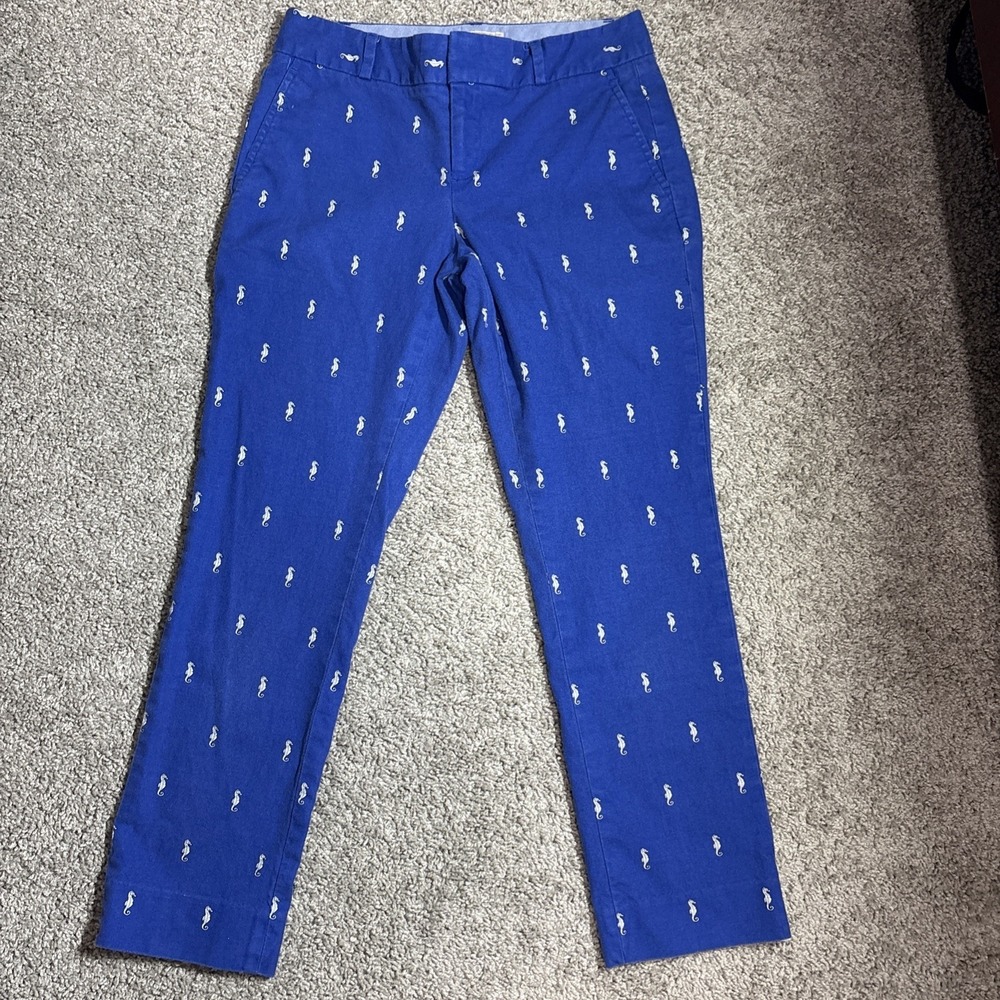 Womens Size 0 Banana Republic Hampton Blue Cotton Spandex‎ Seahorse Pants